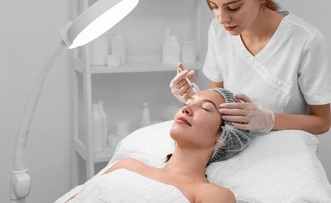 Medicina estética integrativa en Bilbao: paciente durante una sesión en cabina
